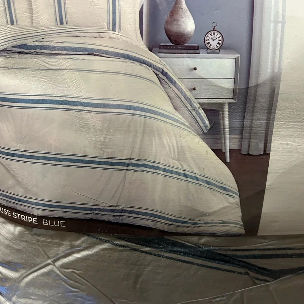 Lush Decor King Farmhouse comforter Set, Blue/White